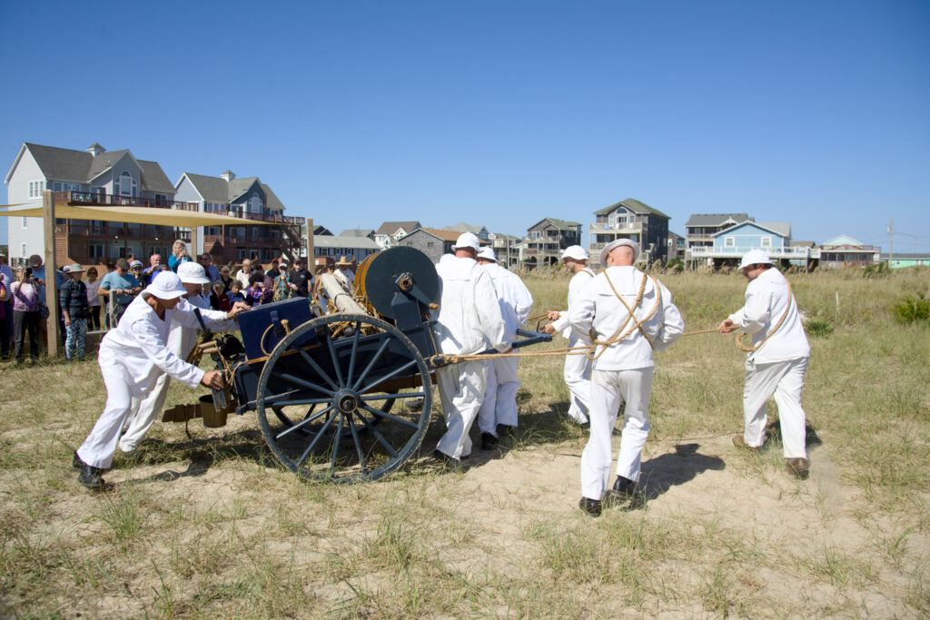 Lyle Gun cart at the Chicamacomico Outer Banks Life-Saving Station