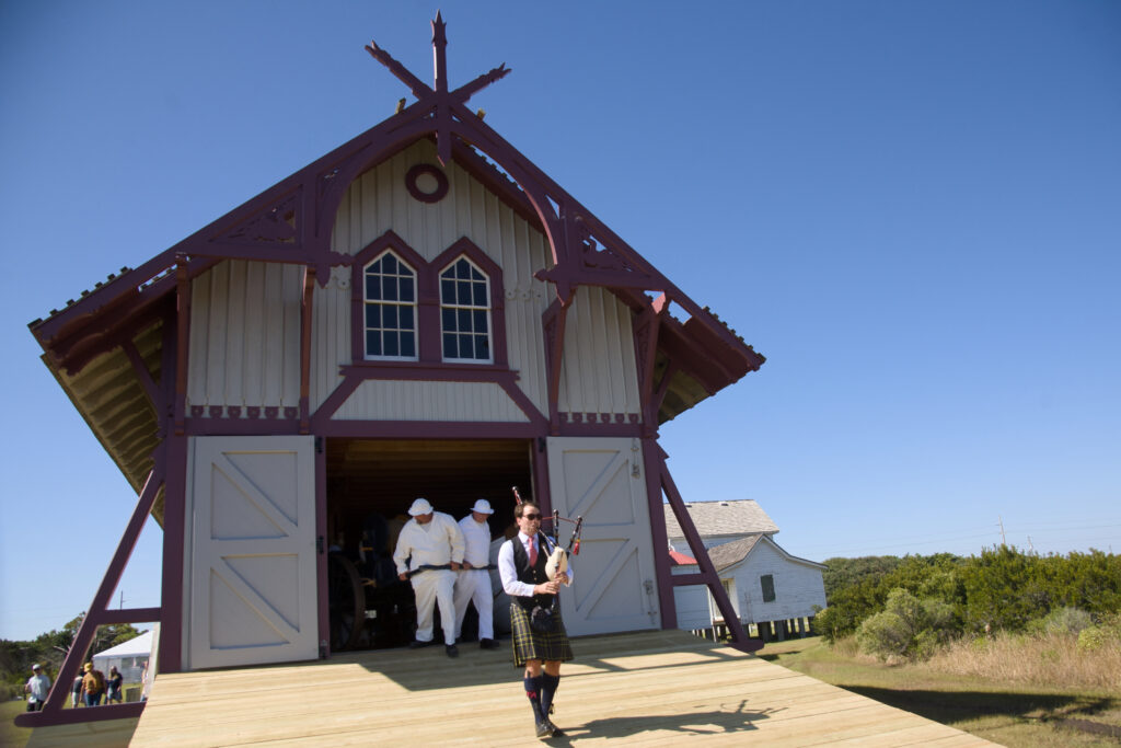 The restored boathouse at the Chicamacomico Outer Banks Life-Saving Station