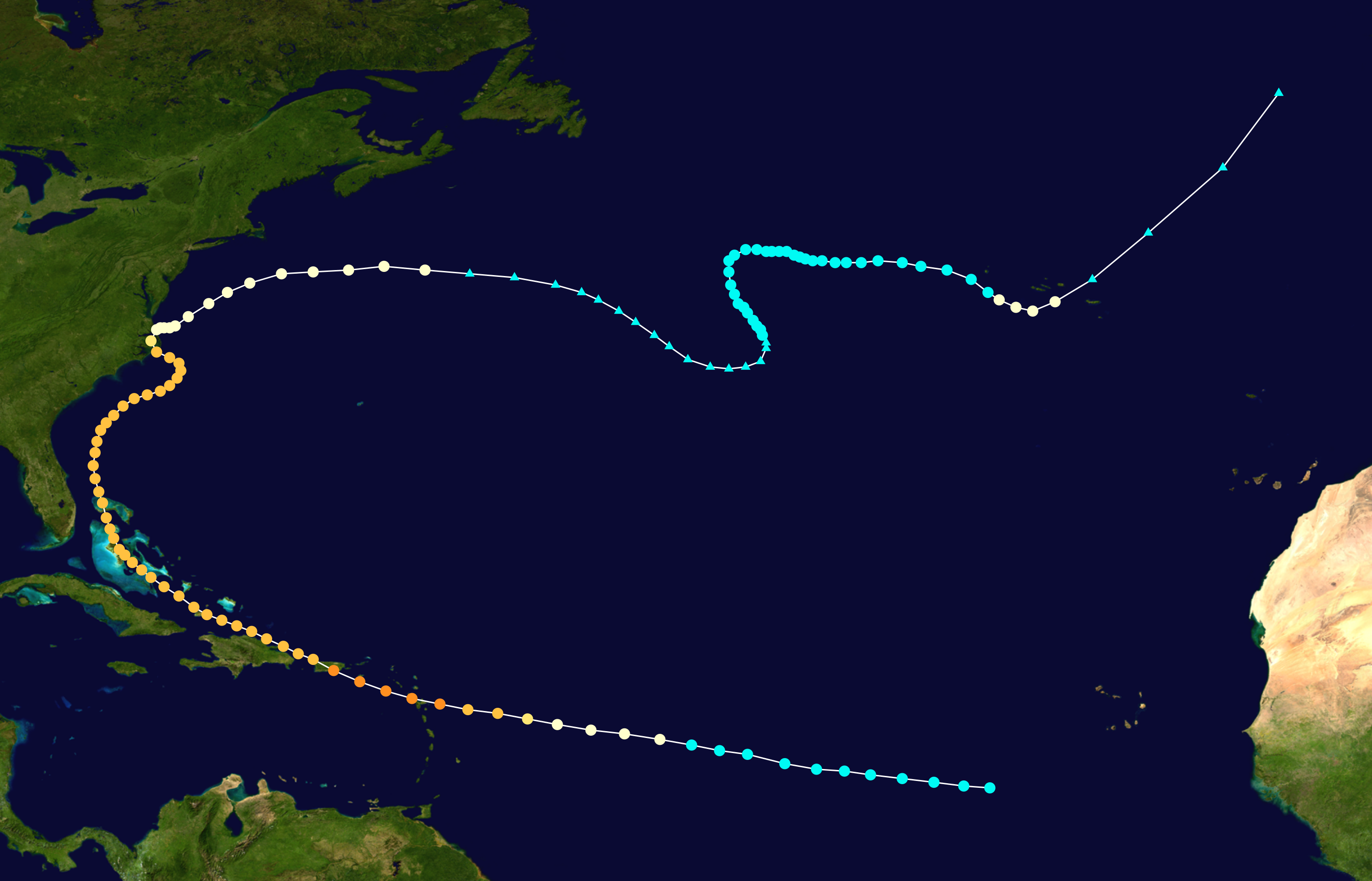 San Ciriaco Hurricane Track