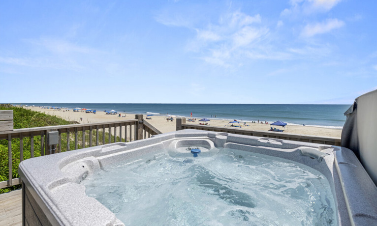 Hot Tub at Oceanfront OBX Rental